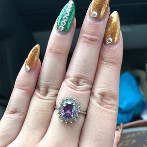 Sterling silver 925 ring with amethyst gem